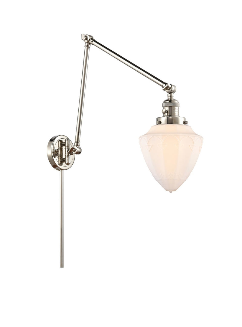 Innovations 238-PN-G661-7 One Light Swing Arm Lamp, Polished Nickel