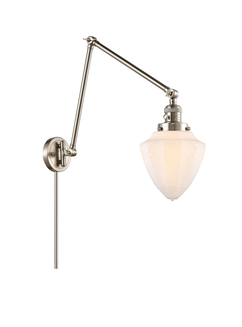 Innovations 238-SN-G661-7 One Light Swing Arm Lamp, Brushed Satin Nickel