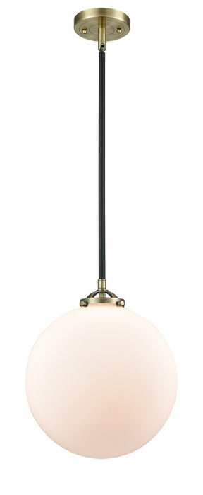 Innovations 284-1S-BAB-G201-12 One Light Mini Pendant, Black Antique Brass