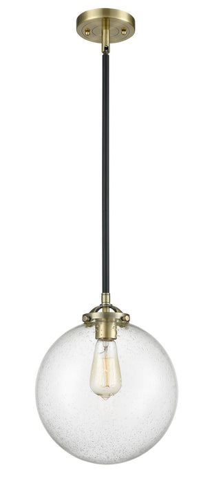 Innovations 284-1S-BAB-G204-10 One Light Mini Pendant, Black Antique Brass