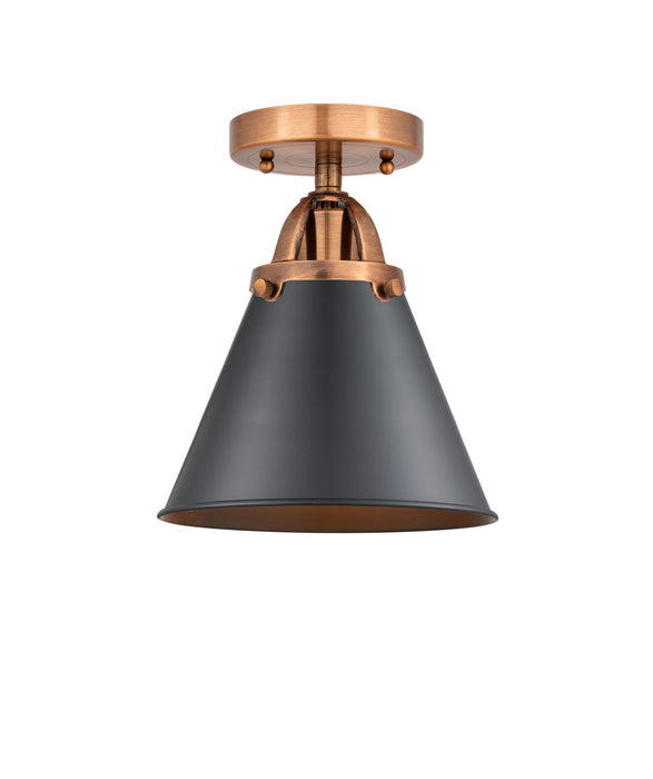 Innovations 288-1C-AC-M13-BK One Light Semi-Flush Mount, Antique Copper