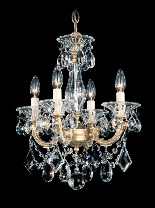 Schonbek 5344-48R Four Light Chandelier, Antique Silver
