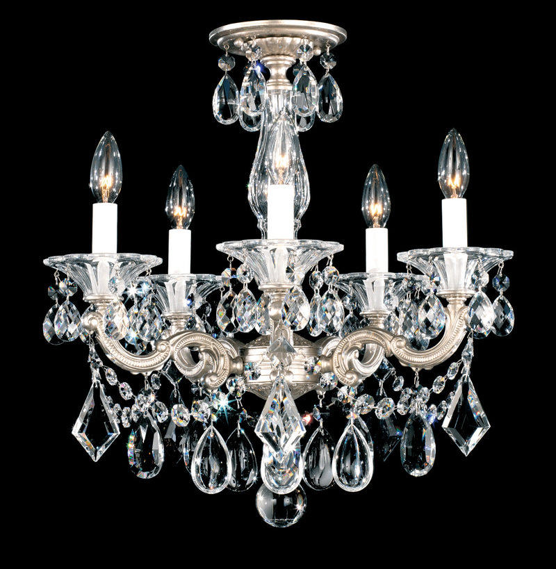 Schonbek 5345-76R Five Light Semi-Flush Mount, Heirloom Bronze