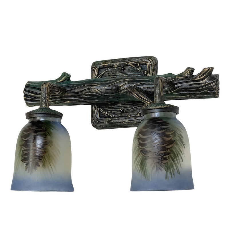 Meyda Tiffany 49521 Two Light Wall Sconce, Black Verdigris & Gold Highlights