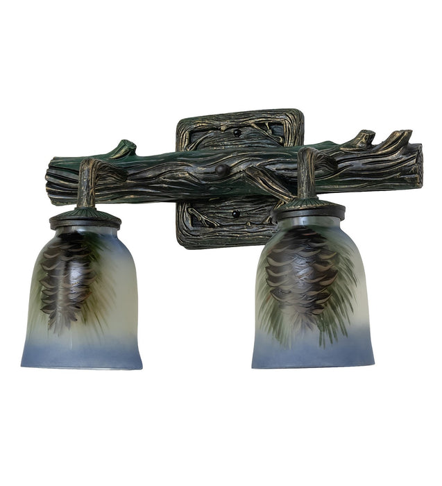Meyda Tiffany 49521 Two Light Wall Sconce, Black Verdigris & Gold Highlights