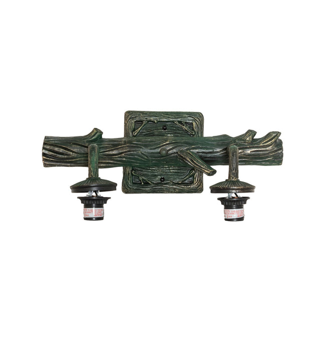 Meyda Tiffany 49521 Two Light Wall Sconce, Black Verdigris & Gold Highlights