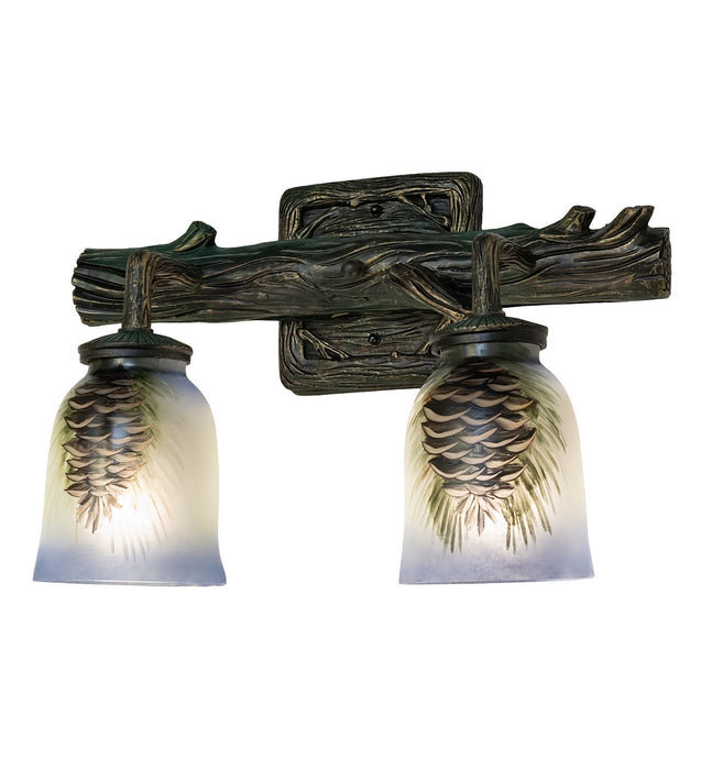 Meyda Tiffany 49521 Two Light Wall Sconce, Black Verdigris & Gold Highlights