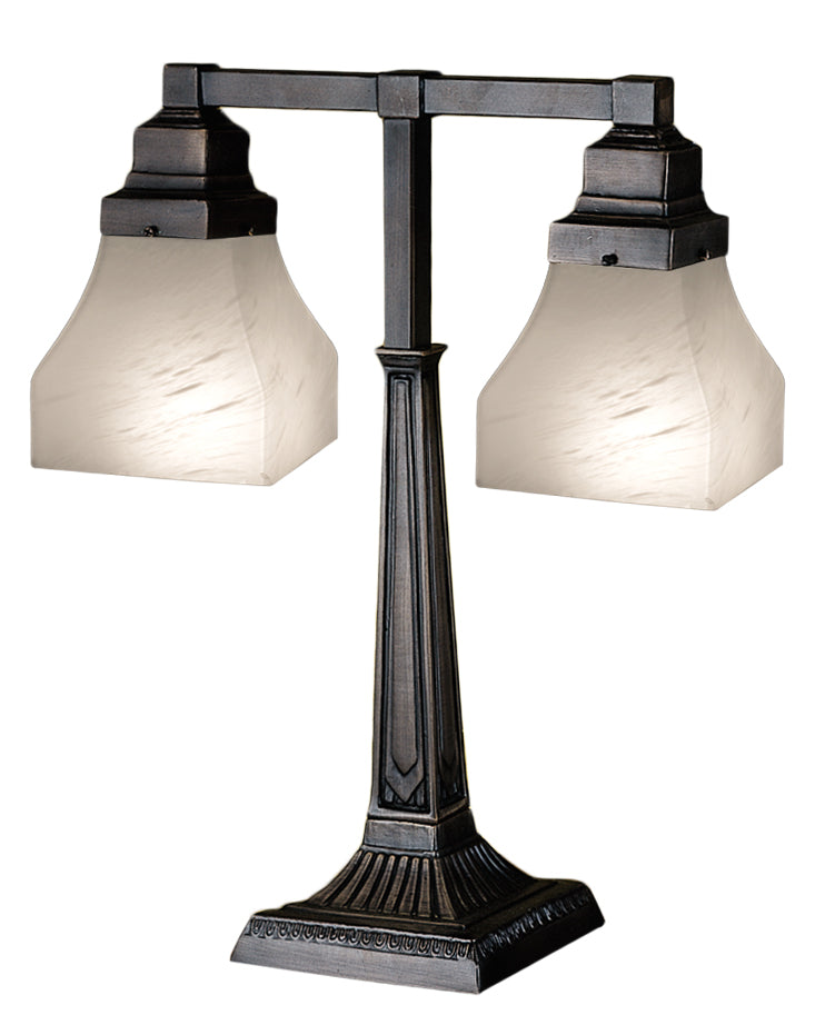 Meyda Tiffany 27625 Two Light Table Lamp, French Bronzed