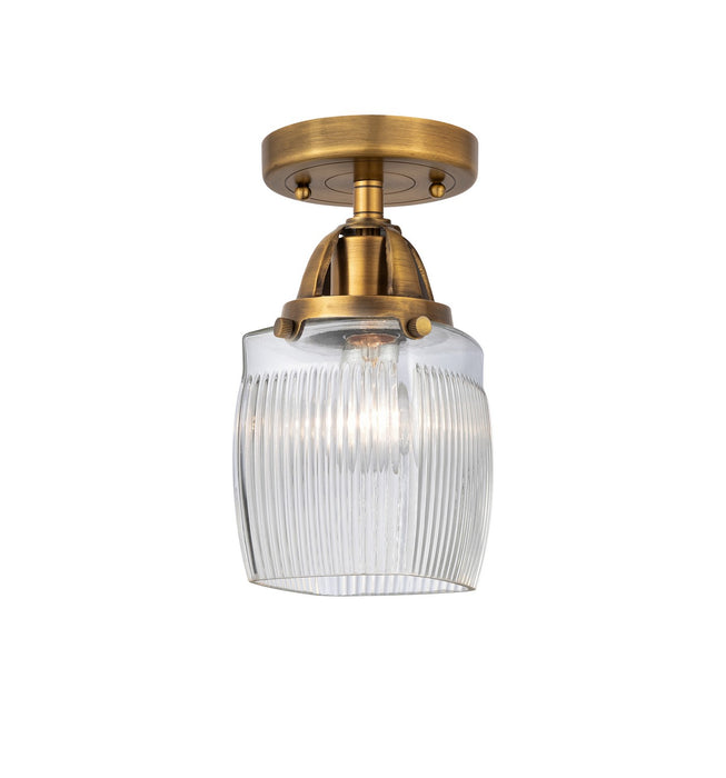 Innovations 288-1C-BB-G302 One Light Semi-Flush Mount, Brushed Brass