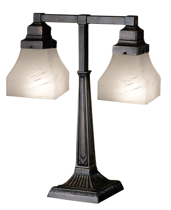 Meyda Tiffany 27625 Two Light Table Lamp, French Bronzed