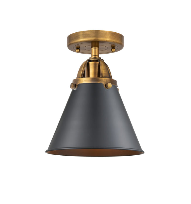 Innovations 288-1C-BB-M13-BK One Light Semi-Flush Mount, Brushed Brass