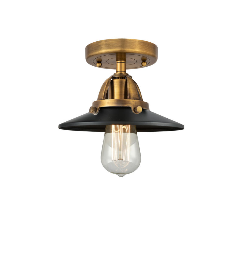 Innovations 288-1C-BB-M6-BK-LED LED Semi-Flush Mount, Brushed Brass