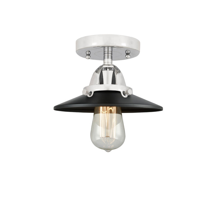 Innovations 288-1C-PC-M6-BK One Light Semi-Flush Mount, Polished Chrome