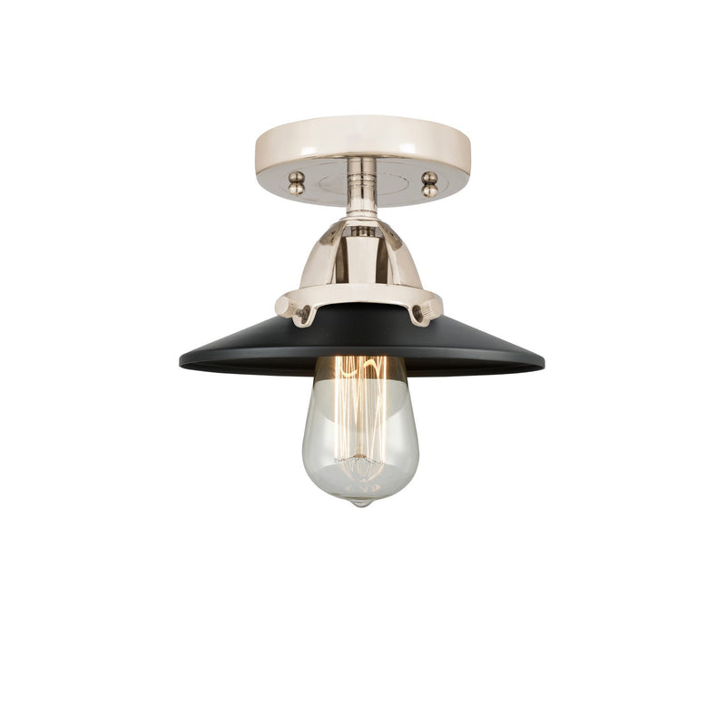 Innovations 288-1C-PN-M6-BK One Light Semi-Flush Mount, Polished Nickel
