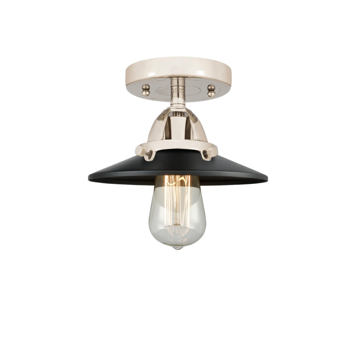 Innovations 288-1C-PN-M6-BK One Light Semi-Flush Mount, Polished Nickel