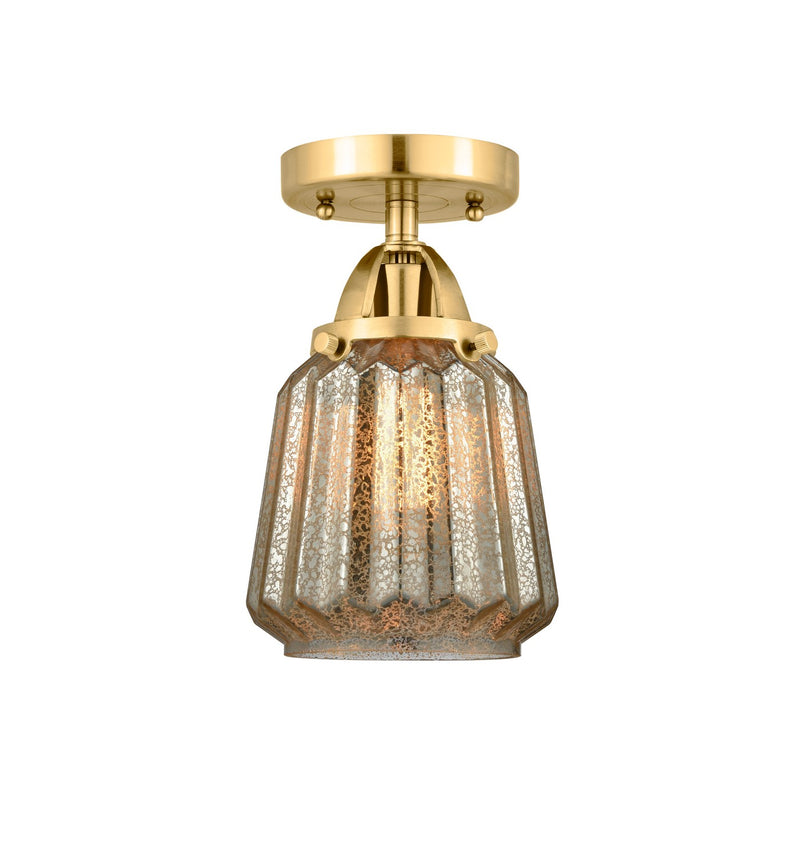 Innovations 288-1C-SG-G146-LED LED Semi-Flush Mount, Satin Gold