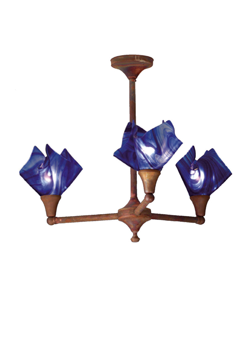 Meyda Tiffany 72454 Three Light Chandelier, Vintage Copper