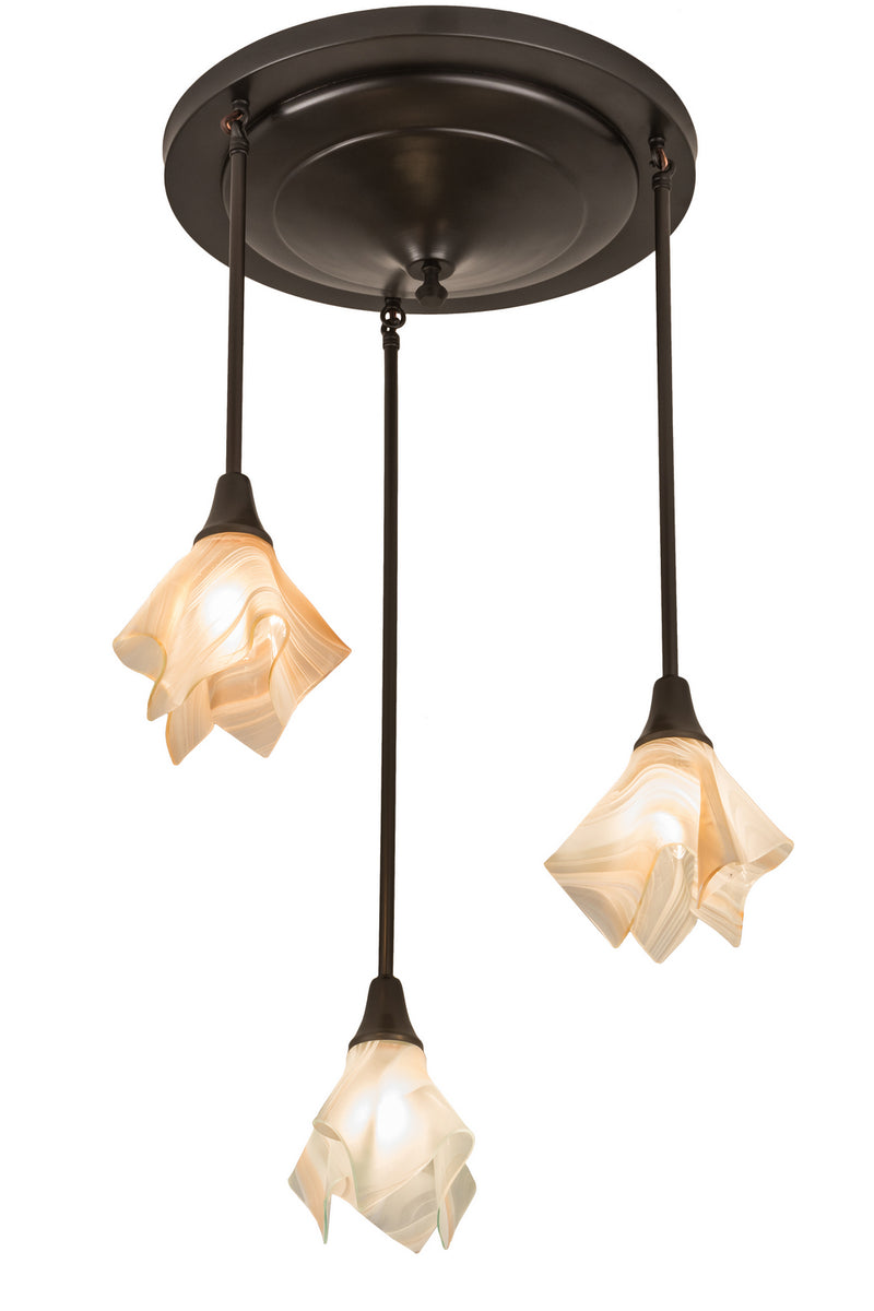 Meyda Tiffany 72619 Three Light Pendant, Craftsman Brown
