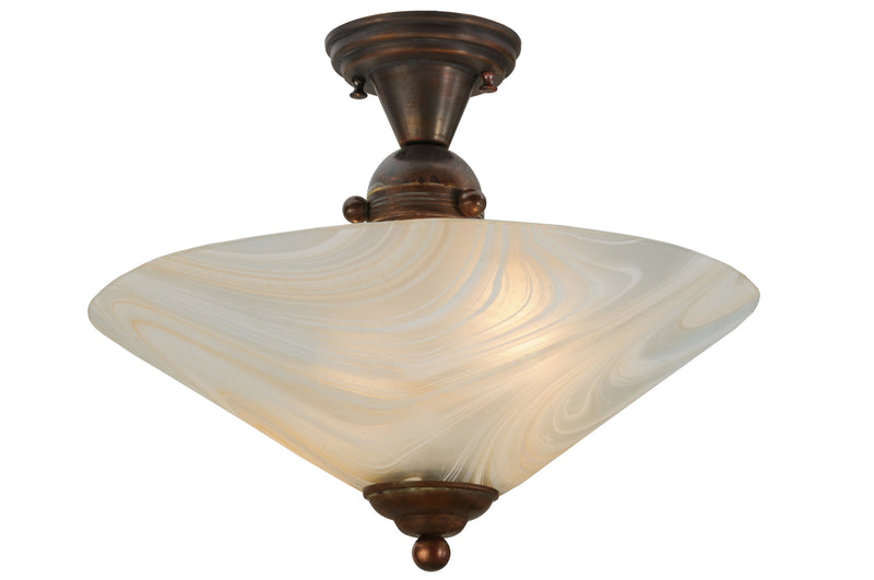 Meyda Tiffany 68692 Two Light Semi-Flushmount, Vintage Copper