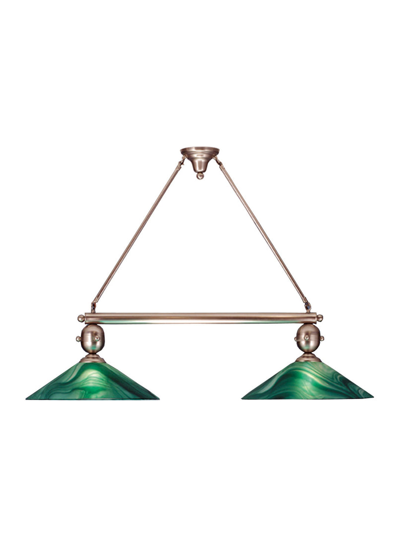 Meyda Tiffany 72662 Two Light Island Pendant, Nickel