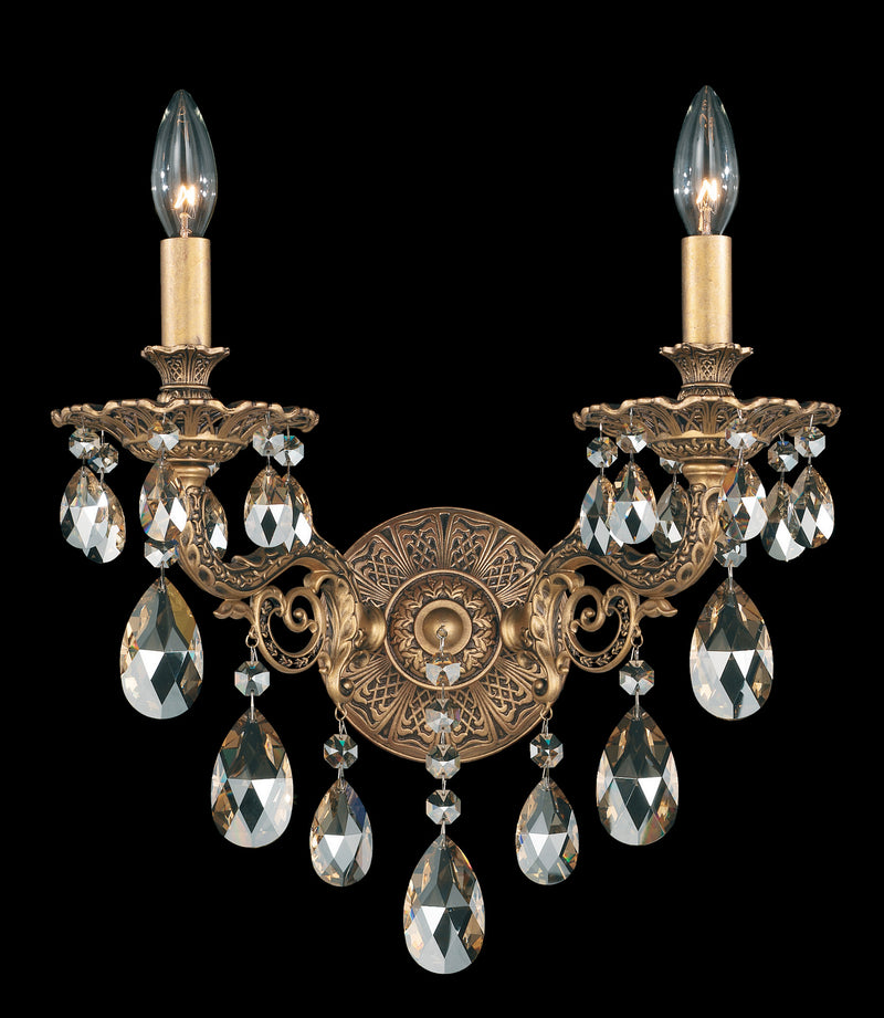 Schonbek 5642-83R Two Light Wall Sconce, Florentine Bronze