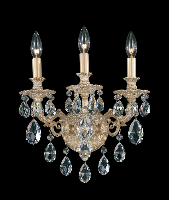 Schonbek 5643-48R Three Light Wall Sconce, Antique Silver