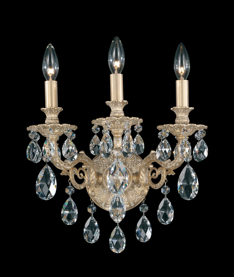 Schonbek 5643-83R Three Light Wall Sconce, Florentine Bronze