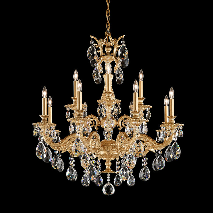 Schonbek 5682-22R 12 Light Chandelier, Heirloom Gold