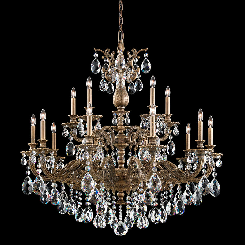 Schonbek 5685-76R 15 Light Chandelier, Heirloom Bronze