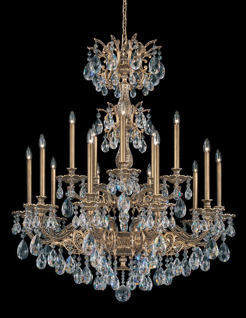 Schonbek 5686-23R 15 Light Chandelier, Etruscan Gold