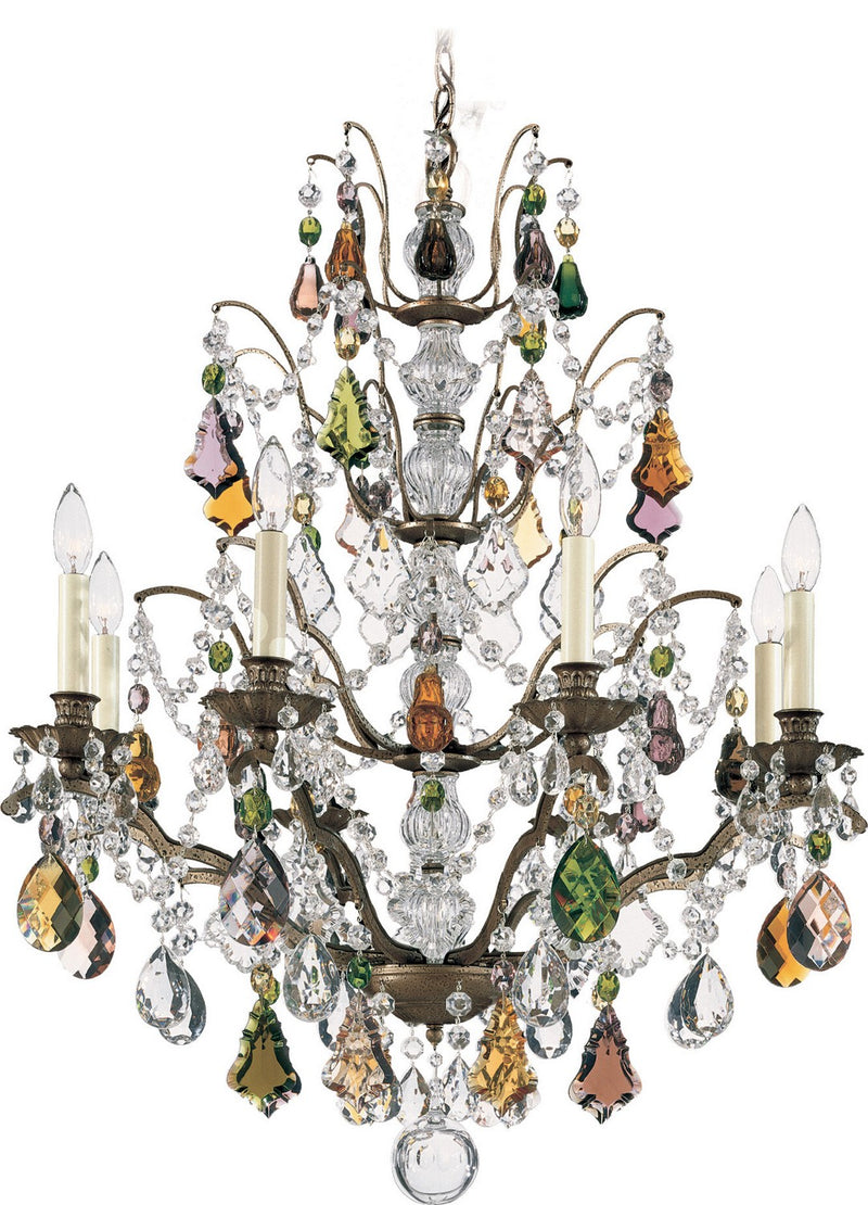 Schonbek 5771-23H Eight Light Chandelier, Etruscan Gold