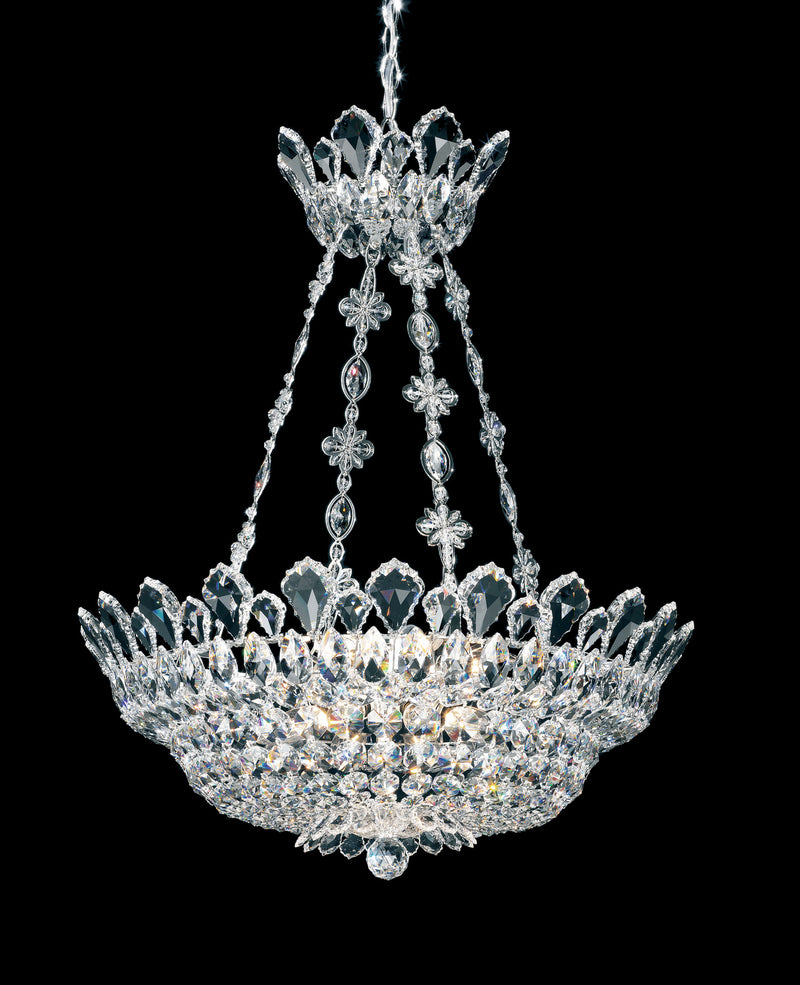 Schonbek 5799R 12 Light Chandelier, Polished Stainless Steel