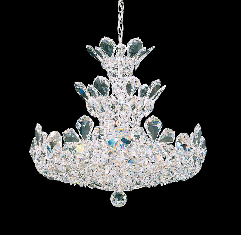 Schonbek 5851R 15 Light Chandelier, Polished Stainless Steel