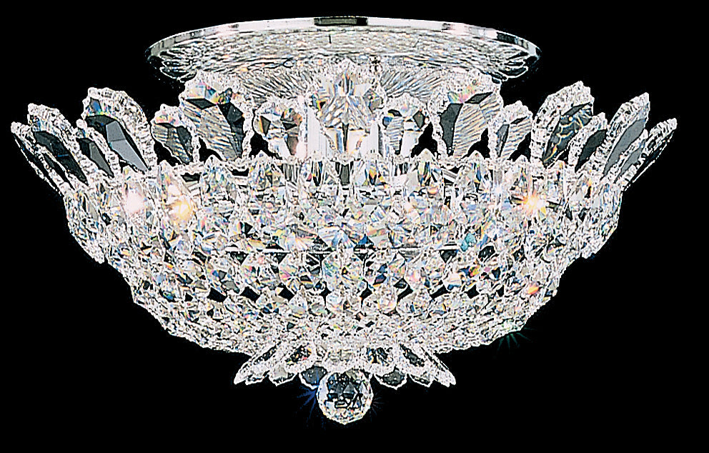 Schonbek 5867R Eight Light Semi-Flush Mount, Polished Stainless Steel