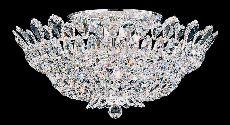 Schonbek 5868R Ten Light Flush Mount, Polished Stainless Steel