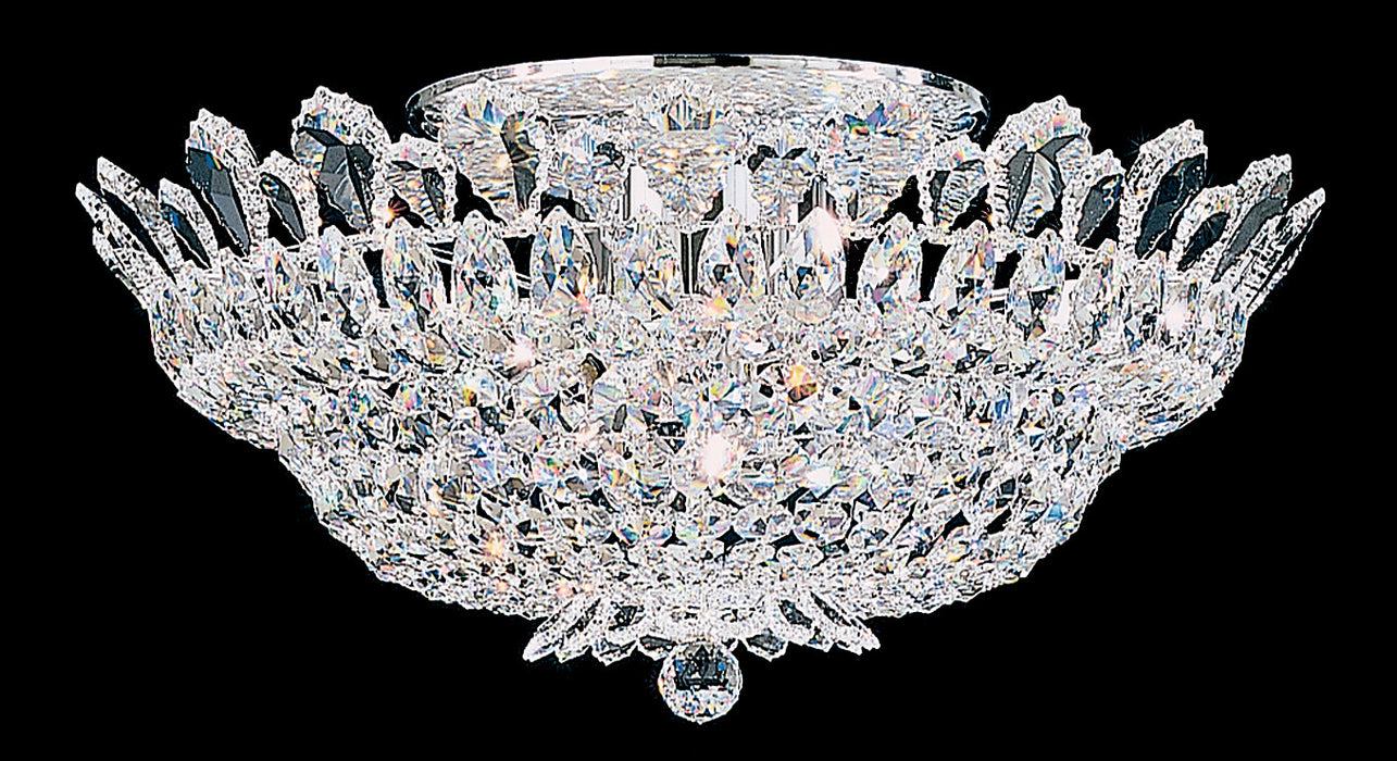 Schonbek 5868R Ten Light Flush Mount, Polished Stainless Steel