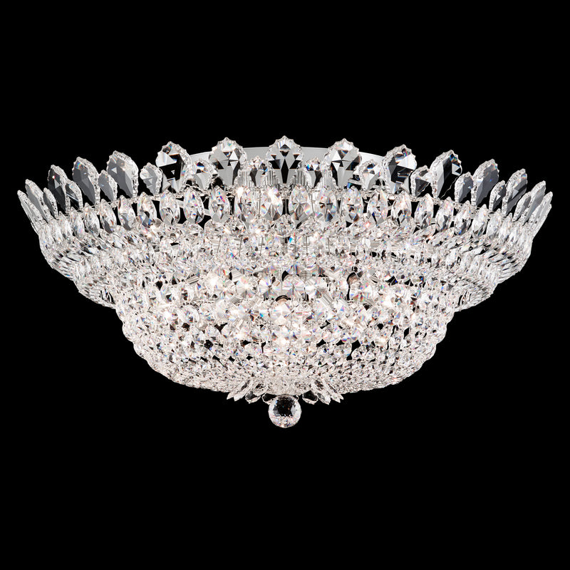 Schonbek 5877H 23 Light Flush Mount, Polished Stainless Steel