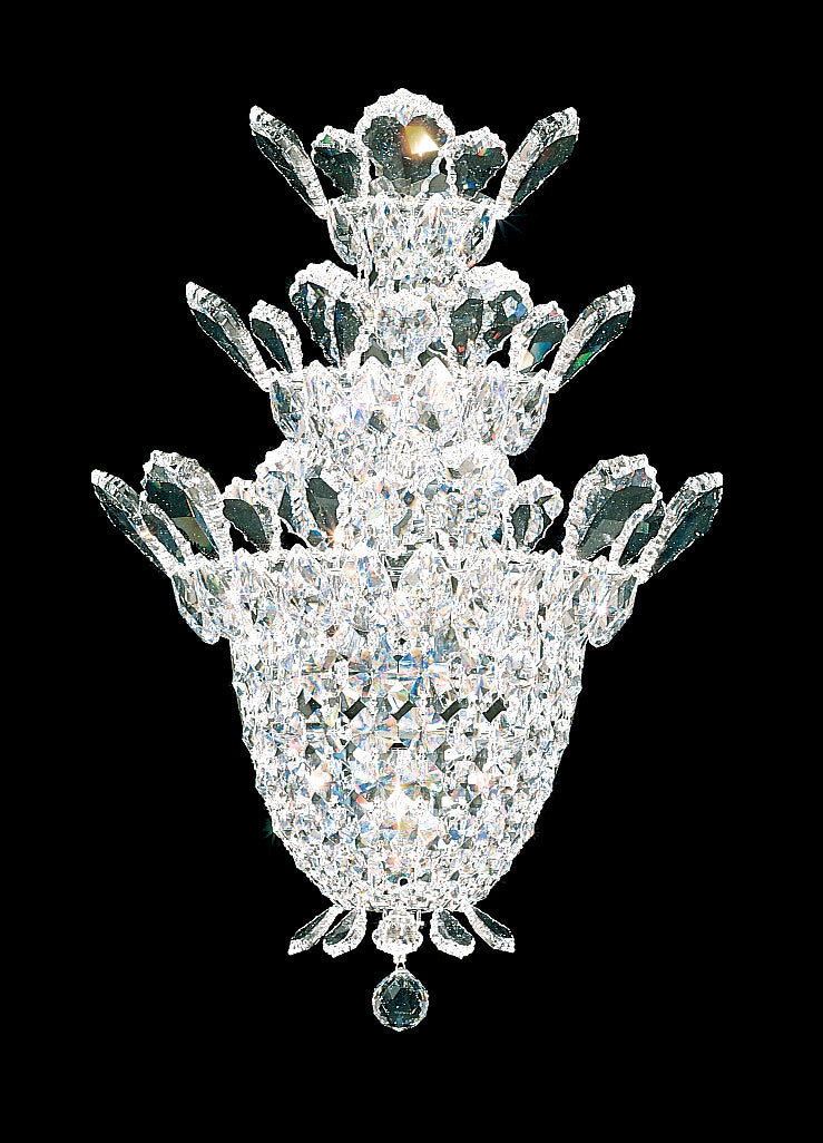 Schonbek 5888R Four Light Wall Sconce, Polished Stainless Steel