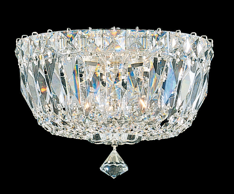 Schonbek 5890-40R Three Light Flush Mount, Polished Silver