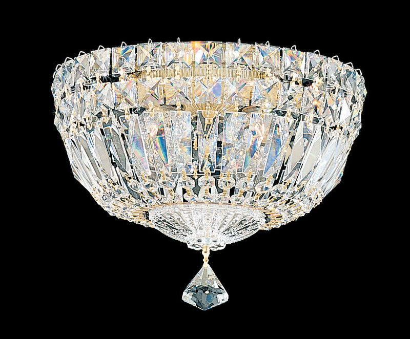 Schonbek 5891-40O Four Light Flush Mount, Polished Silver