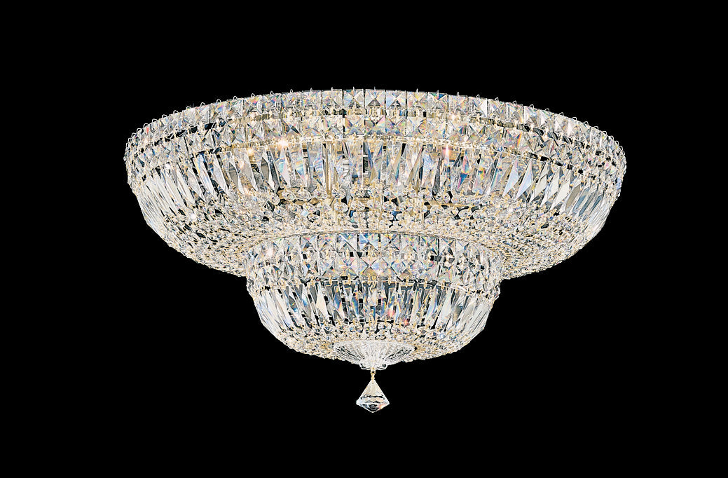 Schonbek 5895-40O 13 Light Flush Mount, Polished Silver