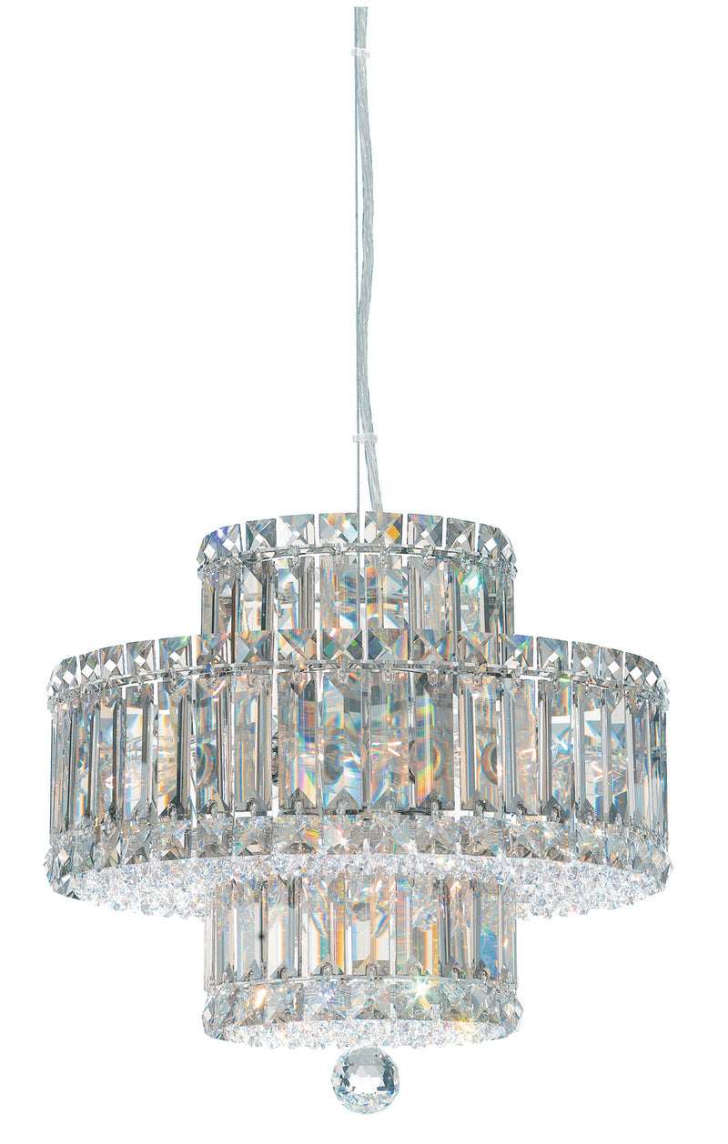 Schonbek 6671O Nine Light Pendant, Polished Stainless Steel