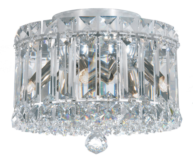 Schonbek 6690O Four Light Flush Mount, Polished Stainless Steel