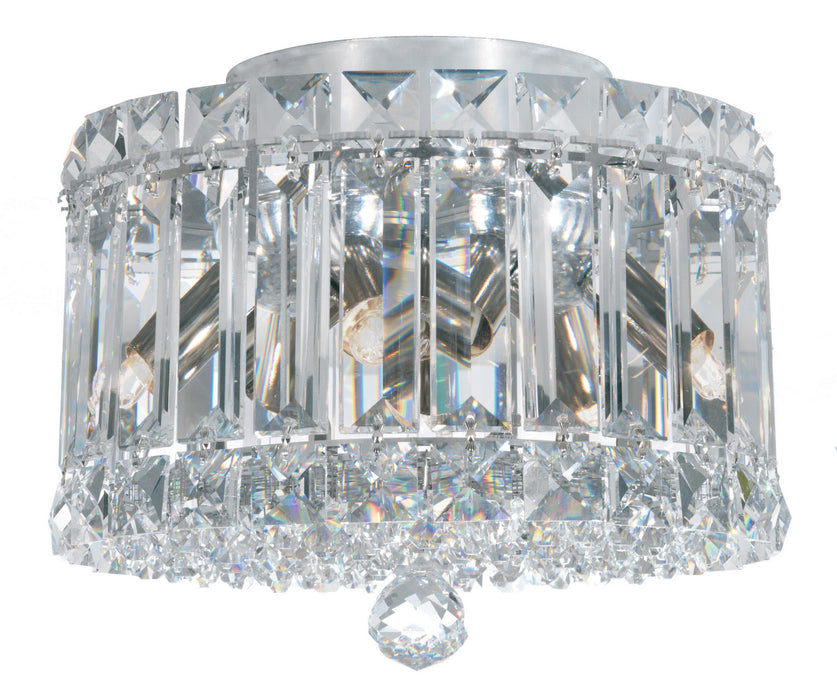Schonbek 6690R Four Light Flush Mount, Polished Stainless Steel