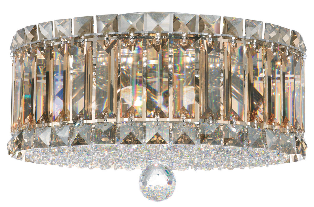 Schonbek 6694R Four Light Flush Mount, Polished Stainless Steel