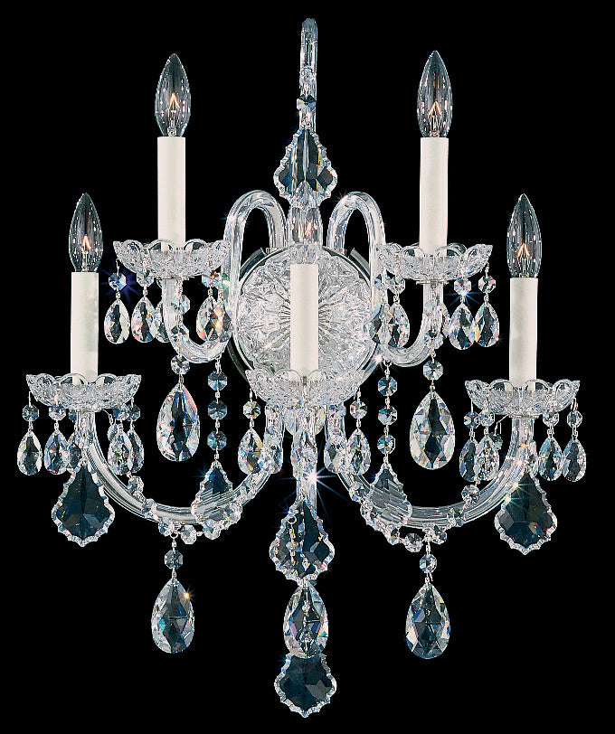 Schonbek 6806-40H Five Light Wall Sconce, Polished Silver
