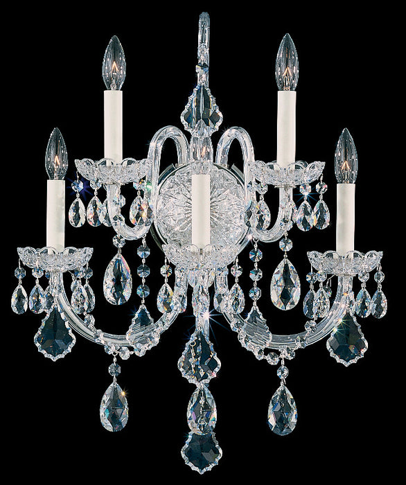 Schonbek 6806-40R Five Light Wall Sconce, Polished Silver