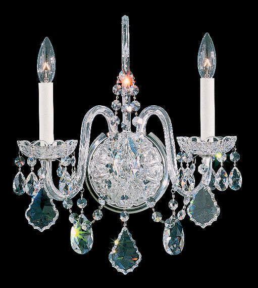 Schonbek 6807-40H Two Light Wall Sconce, Polished Silver