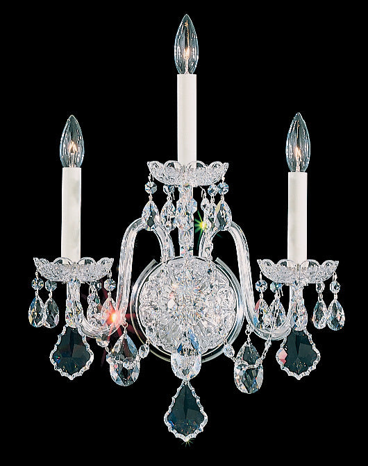 Schonbek 6808-40R Three Light Wall Sconce, Polished Silver