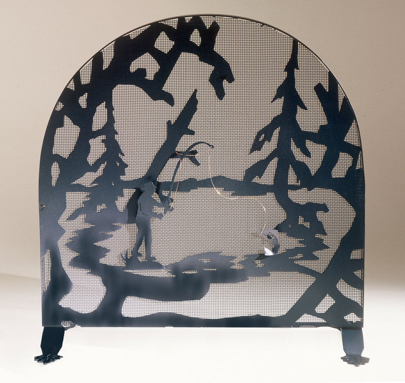 Meyda Tiffany 37739 Fireplace Screen, Black Metal